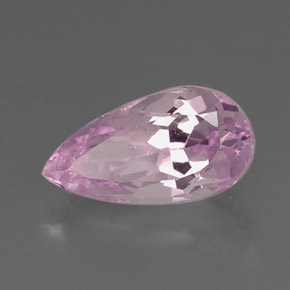 Kunzita rosa natural 6,58ct, formato de pêra, VVS