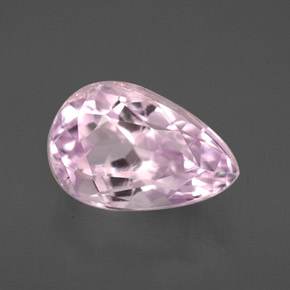 Kunzita rosa natural 4,55ct, formato de pêra, VS