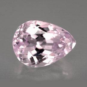 Kunzita rosa natural 5,78ct, formato de pêra, VVS-VS