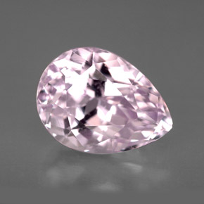 Kunzita rosa natural 5,22ct, formato de pêra, VVS