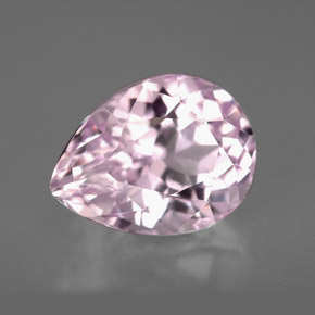 Kunzita rosa natural 5,22ct, formato de pêra, VVS