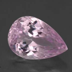 Kunzita rosa natural 6,61ct, formato de pêra, VS
