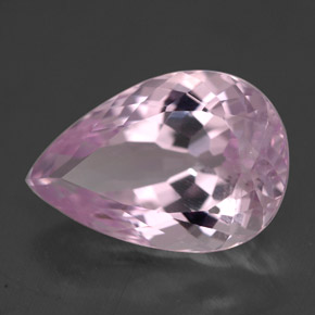 Kunzita rosa natural 6,61ct, formato de pêra, VS
