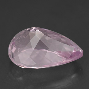 Kunzita rosa natural 6,61ct, formato de pêra, VS