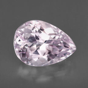 Kunzita rosa natural 6,49ct, formato de pêra, VVS-VS