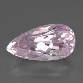 Kunzita rosa natural 6,63ct, formato de pêra, VVS-VS