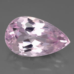 Kunzita rosa natural 8,82ct, formato de pêra, VS