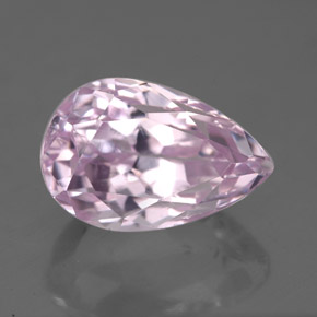 Kunzita rosa natural 6,54ct, formato de pêra, VS-SI