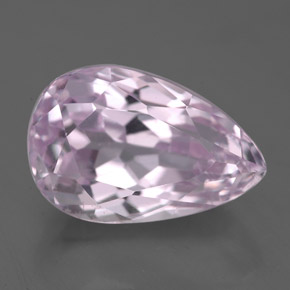 Kunzita rosa natural 6,57ct, formato de pêra, VS