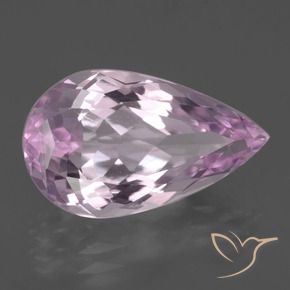 Kunzita Roxo Rosa Natural 7.89ct, Formato de pêra, VS-SI
