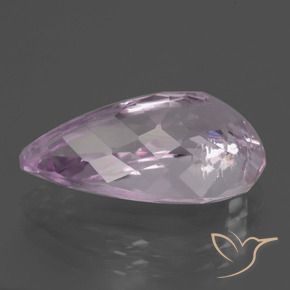 Kunzita Roxo Rosa Natural 7.89ct, Formato de pêra, VS-SI