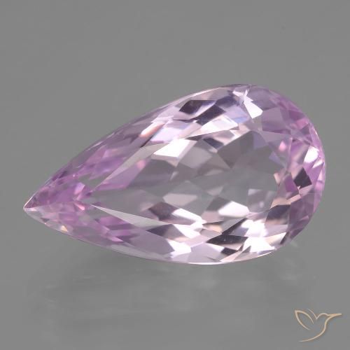 Kunzita rosa natural 12,00ct, formato de pêra, VVS