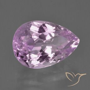 Kunzita Roxo médio-claro Natural 8.55ct, Formato de pêra, VS