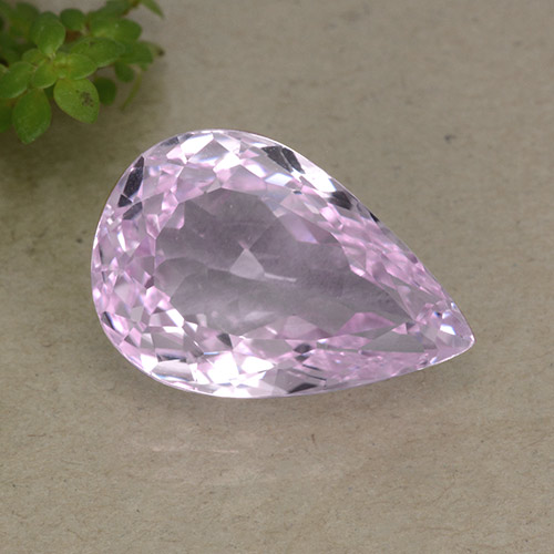 Kunzita rosa natural 15,47ct, formato de pêra, VVS