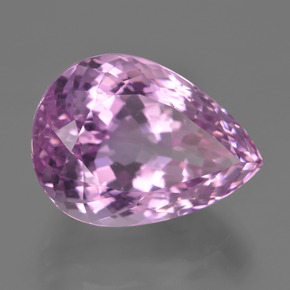 Kunzita rosa natural 27,59ct, formato de pêra, VVS