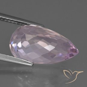 Kunzita Roxo Real Rosa Natural 7.34ct, Formato de pêra, VVS