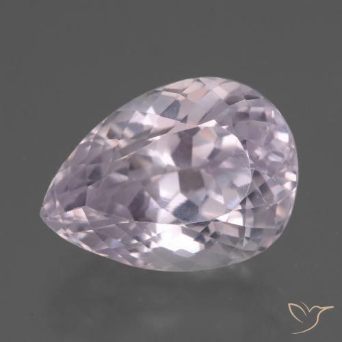 Kunzita Tom Rosa Muito Claro Natural 11.53ct, Formato de pêra, VS