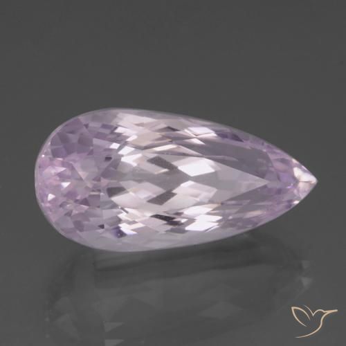 Kunzita Tom Rosa Muito Claro Natural 21.74ct, Formato de pêra, VS