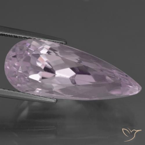 17.09ct Natural Roxo Real Claro Rosa Kunzita, Formato de pêra, VVS-VS