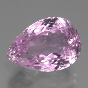 Kunzita rosa natural 18,24ct, formato de pêra, VVS