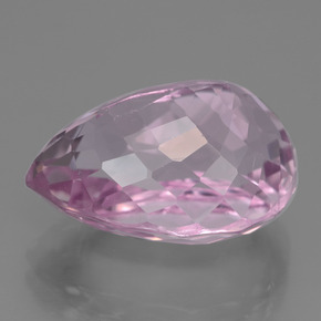 Kunzita rosa natural 18,24ct, formato de pêra, VVS