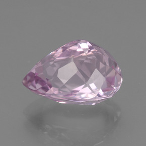 Kunzita rosa natural 7,27ct, formato de pêra, VS