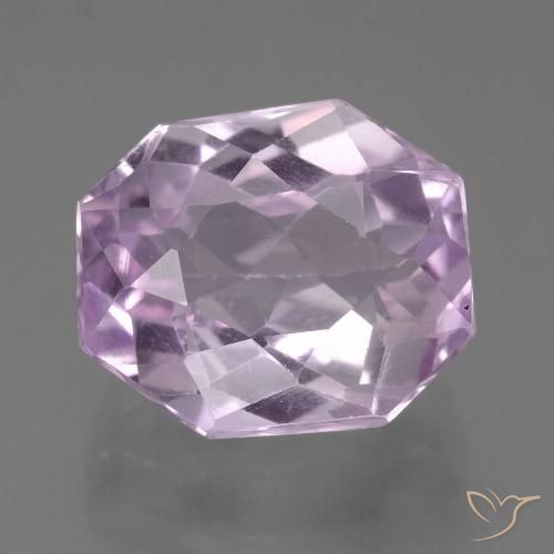 10.15ct Natural Roxo Lilás Muito Claro Kunzita, Corte Esmeralda, VS
