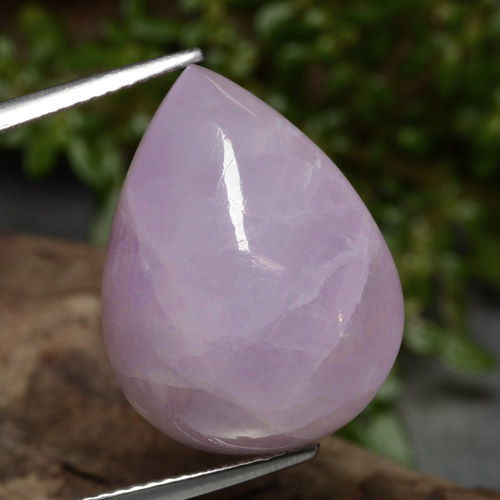 Kunzita rosa natural 22,61ct, formato de pêra, translúcido