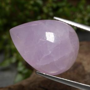Kunzita rosa natural 22,61ct, formato de pêra, translúcido
