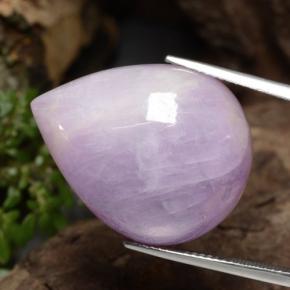 Kunzita rosa natural 36,34ct, formato de pêra, translúcido