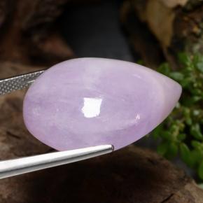 Kunzita rosa natural 36,34ct, formato de pêra, translúcido