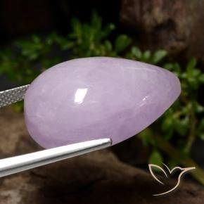 Kunzita Luz roxa Natural 32.56ct, Formato de pêra, Translúcido