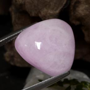 Kunzita roxo real rosa natural 17,67ct, trillion, translúcido