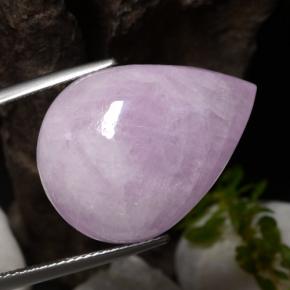 Kunzita Roxo Real Rosa Natural 27.70ct, Formato de pêra, Translúcido