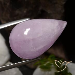 Kunzita Rosa Médio Claro Natural 18.29ct, Formato de pêra, Translúcido