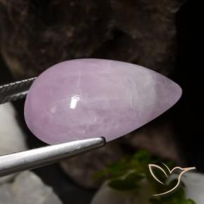 Kunzita Rosa Médio Claro Natural 18.29ct, Formato de pêra, Translúcido