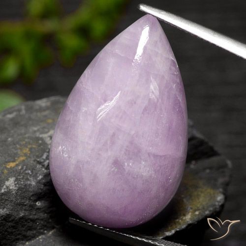 38.77ct Natural Violeta avermelhado claro Kunzita, Formato de pêra, Translúcido
