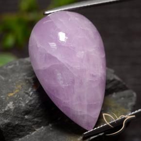 Kunzita Violeta avermelhado claro Natural 38.77ct, Formato de pêra, Translúcido