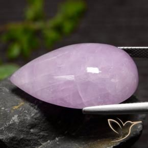 Kunzita Violeta avermelhado claro Natural 38.77ct, Formato de pêra, Translúcido