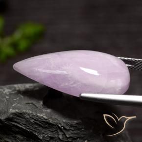 Kunzita Violeta claro Natural 25.26ct, Formato de pêra, Translúcido
