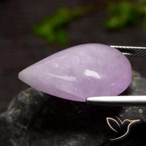 Kunzita violeta natural 31,08ct, formato de pêra, translúcido