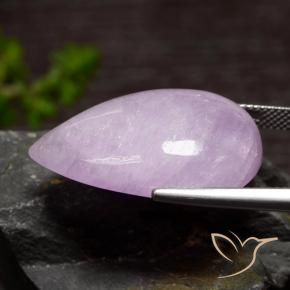 Kunzita Violeta claro Natural 35.01ct, Formato de pêra, Translúcido