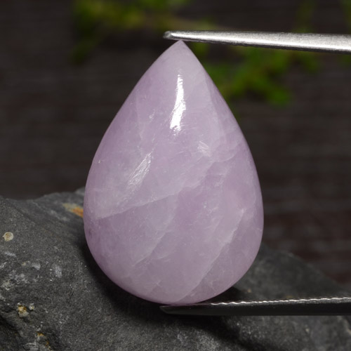 Kunzita violeta natural 18,18ct, formato de pêra, translúcido
