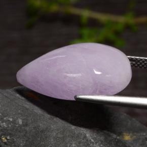 Kunzita violeta natural 18,18ct, formato de pêra, translúcido
