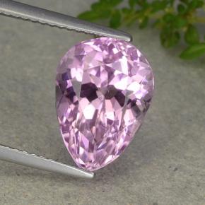 Kunzita rosa natural 6,49ct, formato de pêra, VVS-VS