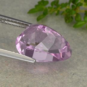 Kunzita rosa natural 6,49ct, formato de pêra, VVS-VS