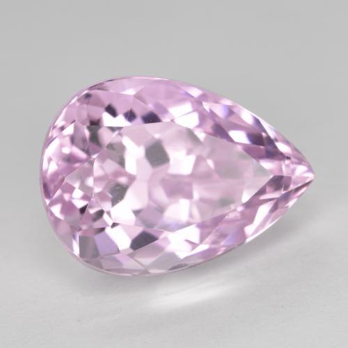 Kunzita rosa natural 11,76ct, formato de pêra, VS