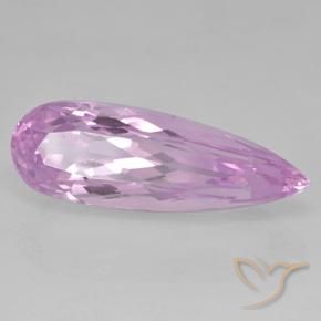Kunzita Roxo Violeta Rosado Claro Natural 19.57ct, Formato de pêra, VVS-VS