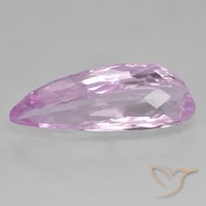 Kunzita Roxo Violeta Rosado Claro Natural 19.57ct, Formato de pêra, VVS-VS