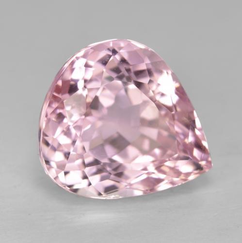 Kunzita rosa natural 11,08ct, formato de pêra, VS